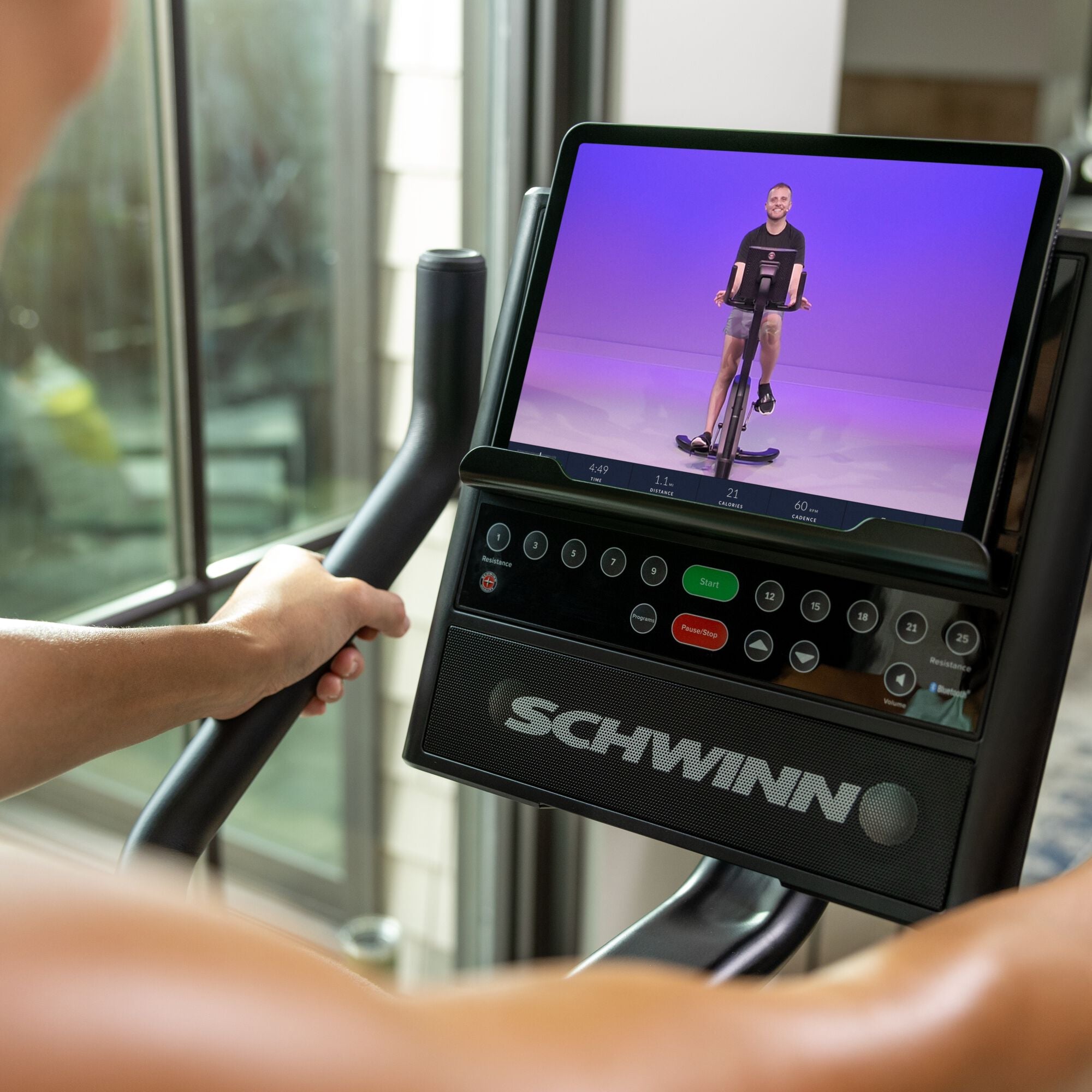 Schwinn 190 Upright Bike with iPad