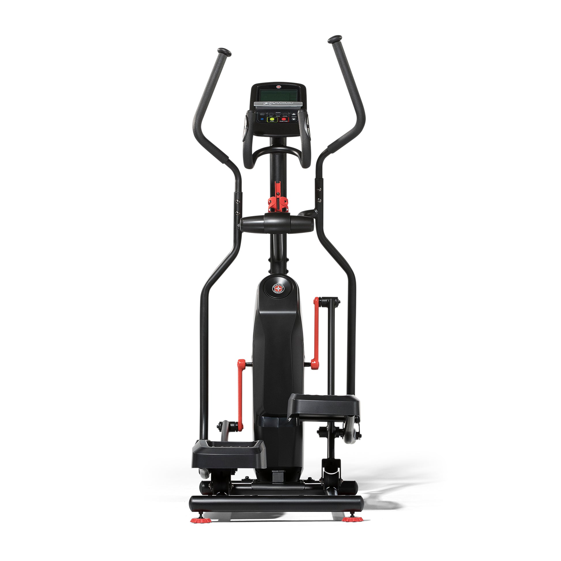 Elliptical on a white background from behind