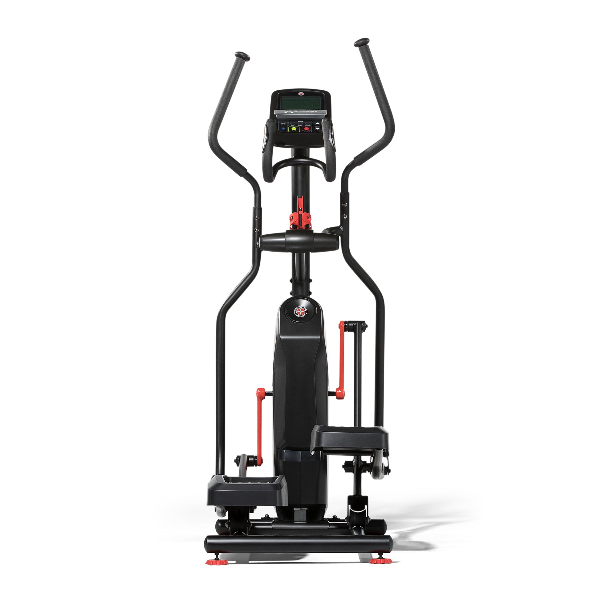 Elliptical on a white background from behind