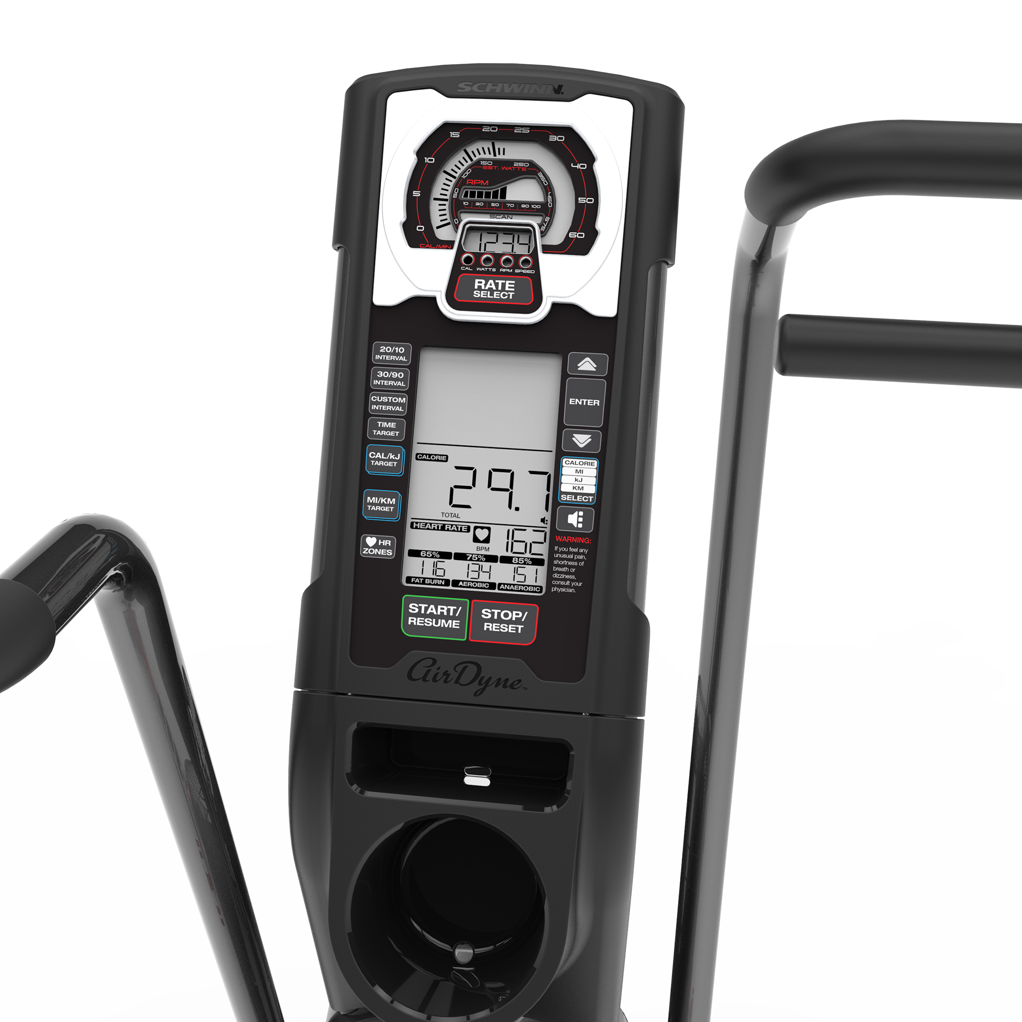 Schwinn Airdyne AD7 Console - default view