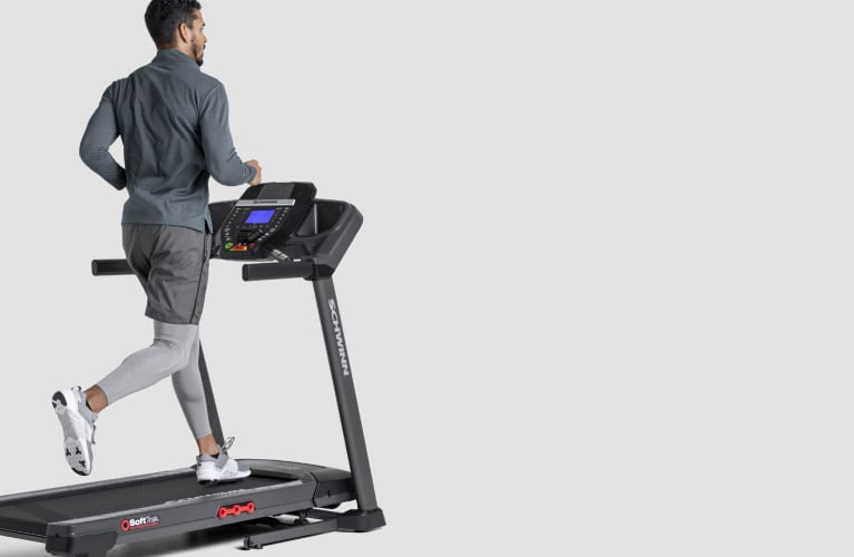 Man running on a treadmill