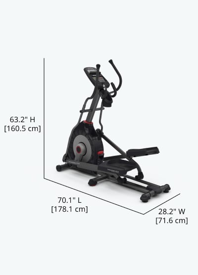 430 Elliptical Dimensions - Length 70.1 inches, Width 28.2 inches, Height 63.2 inches