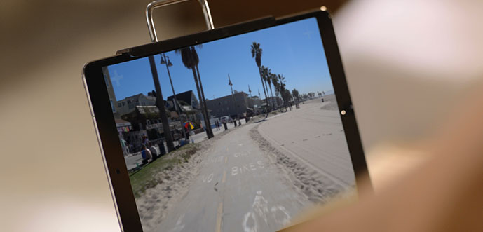 Image of beach on a tablet
