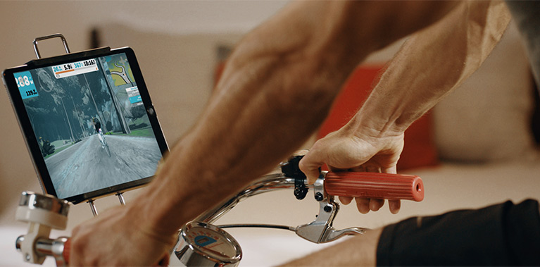 Riding bike while using app