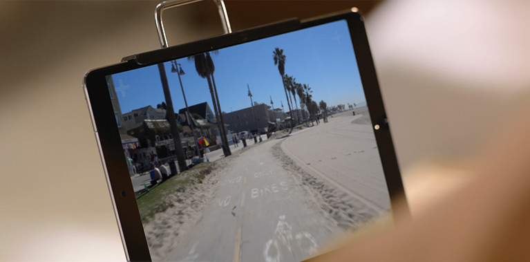 Image of beach on a tablet