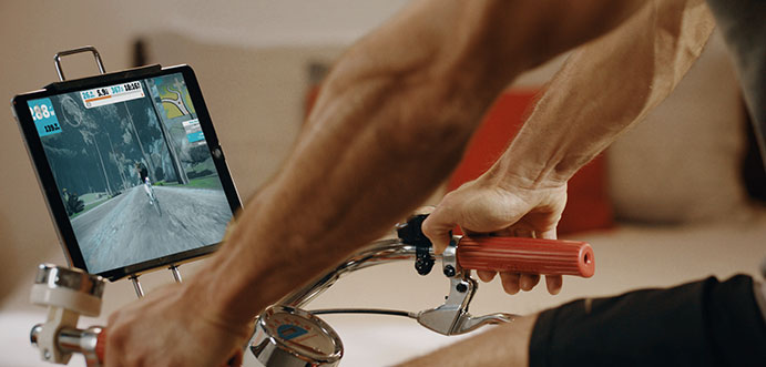Riding bike while using app